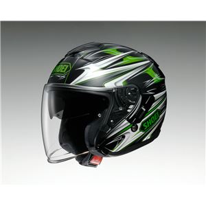 ジェットヘルメット シールド付き J-CRUISE CLEAVE TC-4 グリーン/ブラック M 【バイク用品】 - 拡大画像