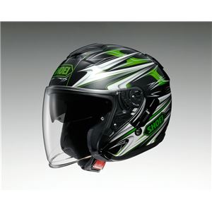 ジェットヘルメット シールド付き J-CRUISE CLEAVE TC-4 グリーン/ブラック L 【バイク用品】 - 拡大画像