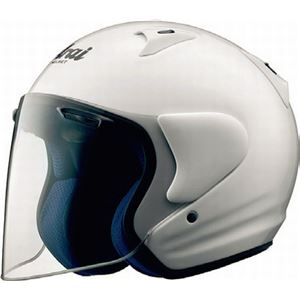 ジェットヘルメット シールド付き SZ-Light 白 51-53 【バイク用品】 - 拡大画像