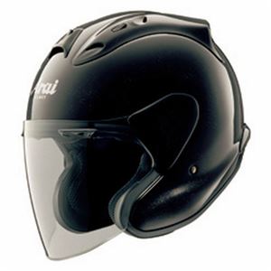ジェットヘルメット シールド付き MZ グラスブラック 57-58 【バイク用品】 - 拡大画像