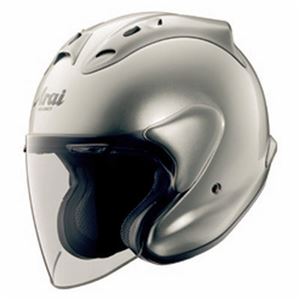 ジェットヘルメット シールド付き MZ アルミナシルバー 59-60 【バイク用品】 - 拡大画像