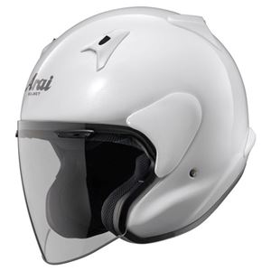 ジェットヘルメット シールド付き MZ-F グラスホワイト 59-60 【バイク用品】 - 拡大画像
