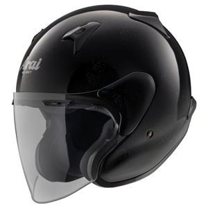 ジェットヘルメット シールド付き MZ-F グラスブラック 55-56 【バイク用品】 - 拡大画像