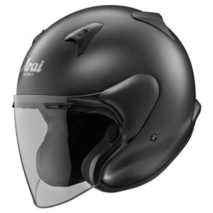 ジェットヘルメット シールド付き MZ-F フラットブラック 59-60 【バイク用品】 - 拡大画像