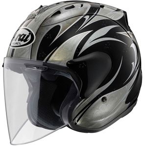 ジェットヘルメット シールド付き SZ-RAM4 Karen 黒 55-56 【バイク用品】 - 拡大画像