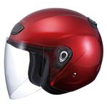 VENIRE ジェットヘルメット シールド付き シャイニーレッド 【バイク用品】