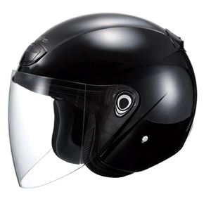 VENIRE ジェットヘルメット シールド付き フラットブラック 【バイク用品】 - 拡大画像