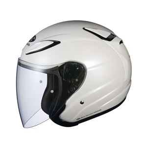 AVAND2 ジェットヘルメット シールド付き パールホワイト M 【バイク用品】 - 拡大画像