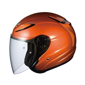 AVAND2 ジェットヘルメット シールド付き シャイニーオレンジ M 【バイク用品】