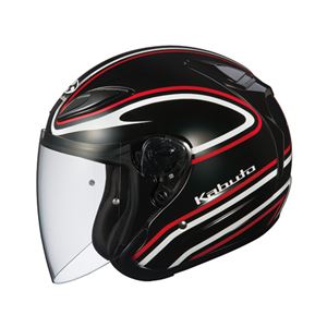 ジェットヘルメット シールド付き AVAND2 STAID ブラックレッド XL 【バイク用品】 - 拡大画像