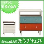 カラフルチェスト/タンス収納家具 天然木/木目調 幅60cm 2段 （カラー：カラフル） 【日本製/完成品】