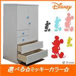 ディズニー家具 ベビーダンス 幅80cm 「シンプルミッキー」 カラー：ブルー （取っ手：ミッキーホワイト×全4個）木製 【完成品】【日本製】