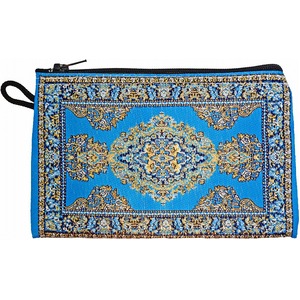 トルコ財布(ペルシャ絨毯柄) 中サイズ ライトブルー - 拡大画像
