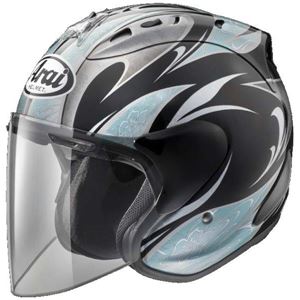 アライ（ARAI） ジェットヘルメット SZ-Ram4 KAREN ブラック／ブルー S 55-56cm - 拡大画像