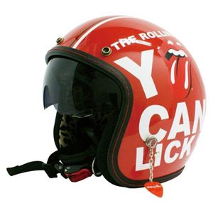 The Rolling Stones（ザ・ローリング・ストーンズ） ジェットヘルメット SHIELD JET HELMET レッド men's free（57〜60cm未満）