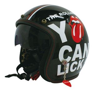 The Rolling Stones（ザ・ローリング・ストーンズ） ジェットヘルメット SHIELD JET HELMET ブラック men's free（57〜60cm未満）