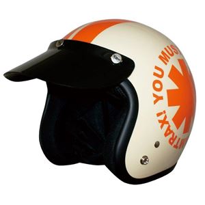 ダムトラックス（DAMMTRAX） ヘルメット SPEED WHEEL-J アイボリー／オレンジ - 拡大画像