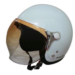 ダムトラックス（DAMMTRAX） ジェットヘルメット BUBBLE-BEE P.ホワイト - 拡大画像