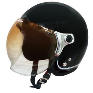 ダムトラックス（DAMMTRAX） ジェットヘルメット BUBBLE-BEE P.ブラック - 拡大画像