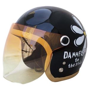 ダムトラックス（DAMMTRAX） ヘルメット フラワージェット P／ブラック - 拡大画像