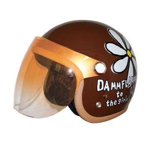 ダムトラックス（DAMMTRAX） ヘルメット フラワージェット P／BRWN - 拡大画像