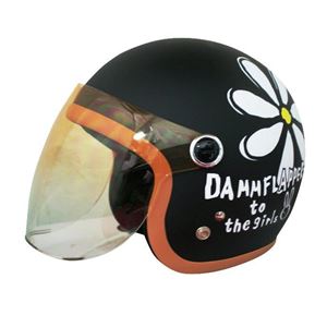 ダムトラックス（DAMMTRAX） ヘルメット フラワージェット マットブラック レディースサイズ（57CM～58CM） - 拡大画像