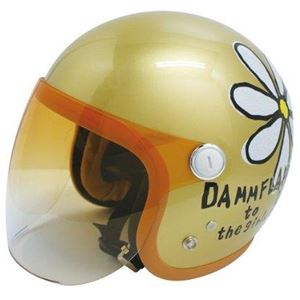 ダムトラックス（DAMMTRAX） ヘルメット フラワージェット グランデ シャンパンゴールド レディースサイズ（57CM～58CM） - 拡大画像