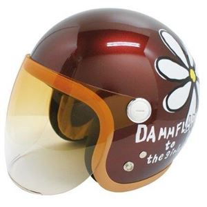 ダムトラックス（DAMMTRAX） ヘルメット フラワージェット グランデ マルーン レディースサイズ（57CM～58CM） - 拡大画像