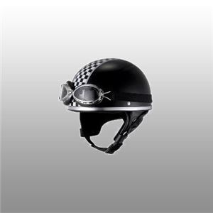 JUQUE（ジュクー）ハーフヘルメット XV001 ビンテージ チェッカー ブラック - 拡大画像