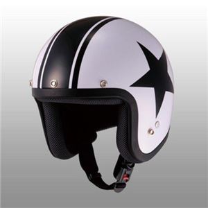 JUQUE（ジュクー） FC024 スタージェットヘルメット ホワイト／ブラック M - 拡大画像