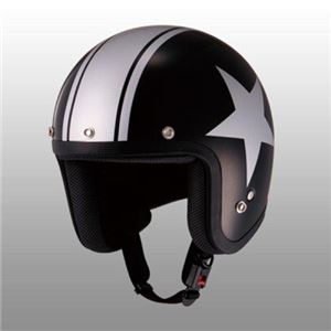 JUQUE（ジュクー） FC024 スタージェットヘルメット ブラック／シルバー L - 拡大画像