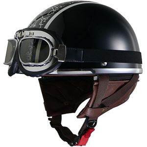 リード工業 (LEAD) レディースハーフヘルメット QH4 HEART(BK・ハート) フリー (57～58cm未満) 商品画像