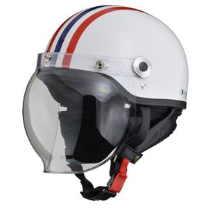 リード工業 (LEAD) バブルシールド付ハーフヘルメット CR760 W/RE.BL フリー 商品画像