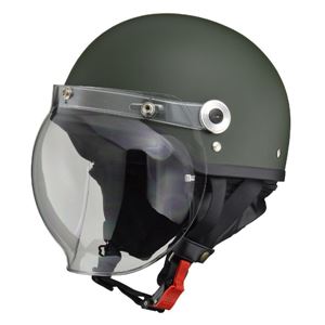 リード工業 (LEAD) バブルシールド付ハーフヘルメット CR760 マットグリーン フリー 商品画像