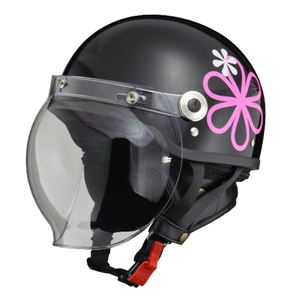リード工業 (LEAD) バブルシールド付ハーフヘルメット CR760 ブラックフラワー フリー 商品画像