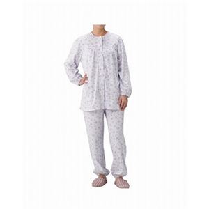 丸十服装 介護パジャマ 婦人用 オールシーズン BK1801 フラワーパープル ／S - 拡大画像