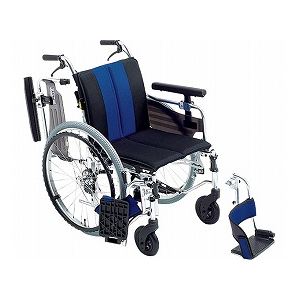 ミキ 自走用セミモジュール車いす MYU4-22 ／座幅38cm ブルー（W747）