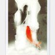 吉岡浩太郎『開運』風水額(スタンド付) 「夫婦滝昇り鯉」 - 縮小画像3