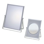 2WAY BEAUTY MIRROR(拡大鏡付き卓上鏡) 212mm×168mm×10mm アルミフレーム 日本製