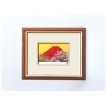スタンド付き絵画・額縁セット 吉岡浩太郎 「赤富士桜」 壁掛け/置き型兼用 日本製