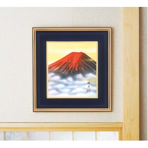 葛谷聖山(梅月)色紙額 「赤富士」