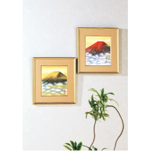 葛谷聖山（梅月）4988色紙額　「赤富士」