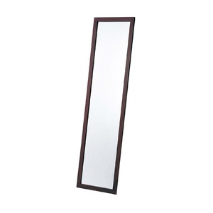 ウォールミラー/全身姿見鏡 【壁掛け用】 ブラウン 木製フレーム 壁掛けひも付き 日本製 商品画像