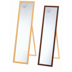 ウッドウォールミラー/全身姿見鏡 【スタンド付き】 木製フレーム 拡大鏡付き ブラウン 日本製 商品写真2