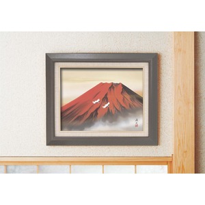 日本画額/紘黒フレームセット 【F6号】 伊藤渓山 「赤富士」 459×550×32mm 箱入り 日本画額/紘黒フレームセット 【F6号】 伊藤渓山 「赤富士」 459×550×32mm 箱入り