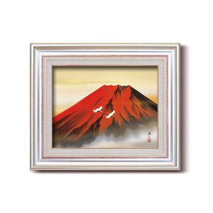 日本画額縁/フレームセット 【F6AS】伊藤渓山 「赤富士」 約477×571×59mm 壁掛けひも付き