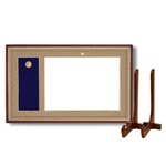 日本製 叙勲額/フレーム 【褒賞サイズ(517×367mm)/茶ドンス】 化粧箱/黄袋入り■ 4035褒賞勲章額 額立て付