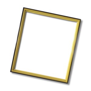 【色紙額】黒い縁に金色フレーム　色紙用　壁掛けひも　■黒金　色紙(8×9)275×244mm 商品画像