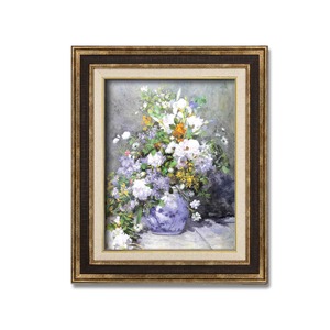 ダークブラウンアンティーク額 【額装品】世界の名画9573 F6 ルノワール「花瓶の花」