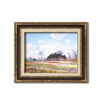 ダークブラウンアンティーク額 【額装品】世界の名画9573 F6 モネ「花畑」